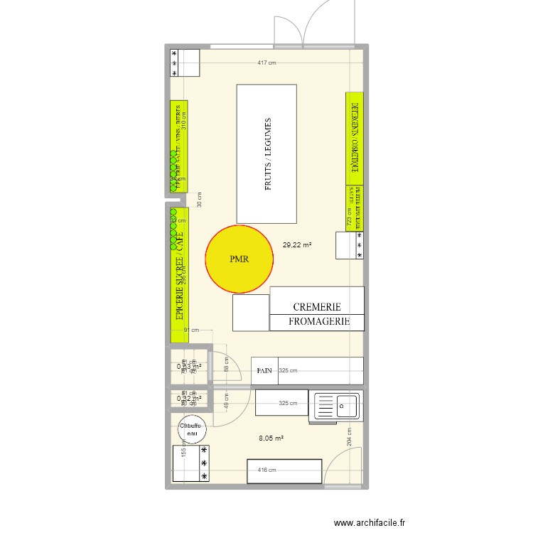 Amicalement Vrac. Plan de 4 pièces et 38 m2