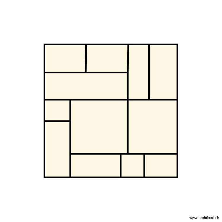 Verrière. Plan de 12 pièces et 8 m2