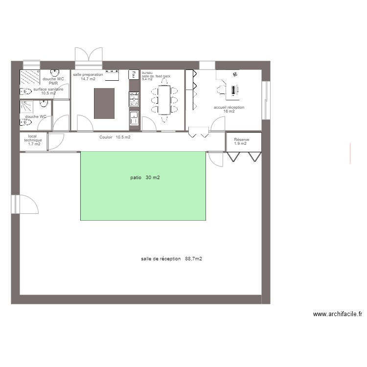 PROJET  2   aménagement SEMINAIRE sans cotation. Plan de 0 pièce et 0 m2