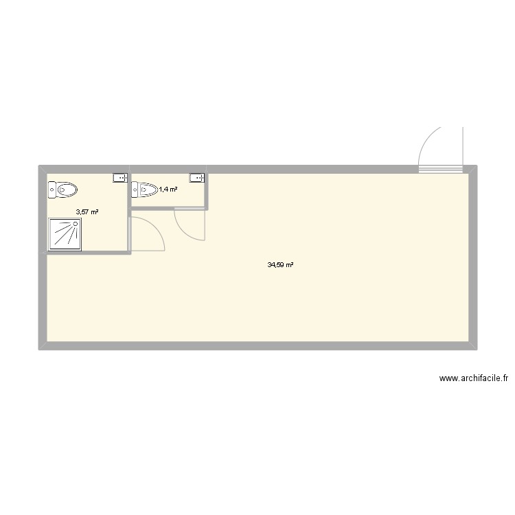 Pharmacie Clio - Cabinet medical. Plan de 3 pièces et 40 m2