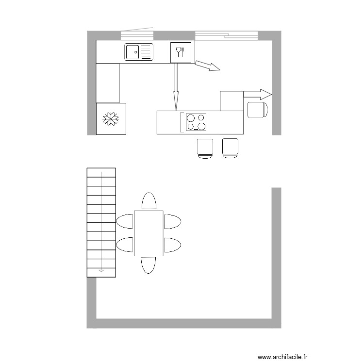 cuisine. Plan de 0 pièce et 0 m2