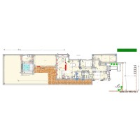 Plan agrandissement avec veranda et cuisine et Chambre revue