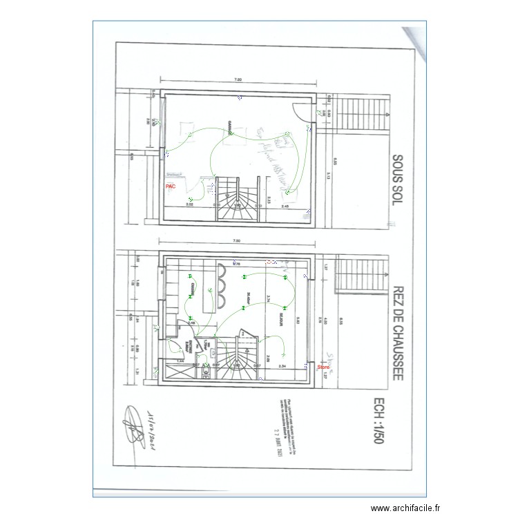 Plan Martins rdc sous sol. Plan de 0 pièce et 0 m2