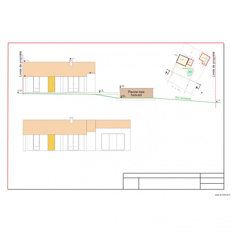 FACADE SUD EXISTANTE. Plan de 0 pièce et 0 m2