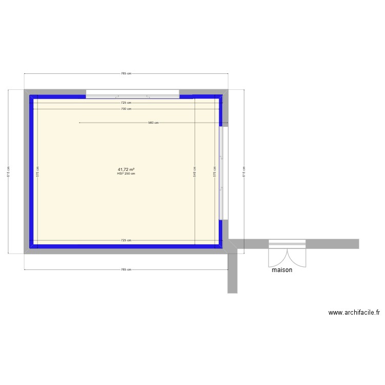 gros oeuvre win isoler. Plan de 1 pièce et 42 m2