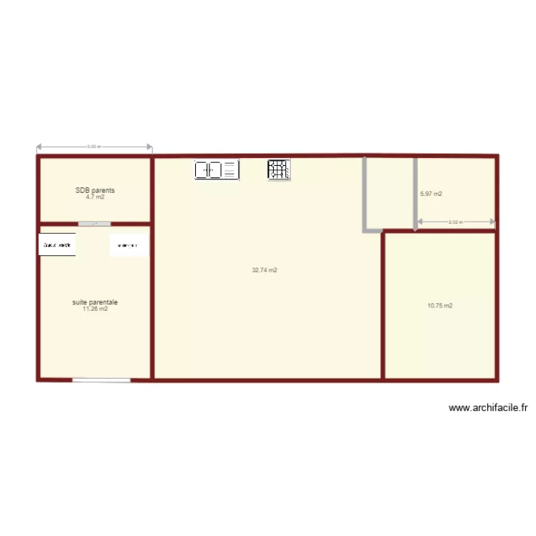 bungalowT2. Plan de 