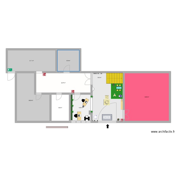 RDF accueil NOUVEAU. Plan de 8 pièces et 175 m2