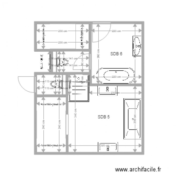 SDB 5 et 6. Plan de 0 pièce et 0 m2