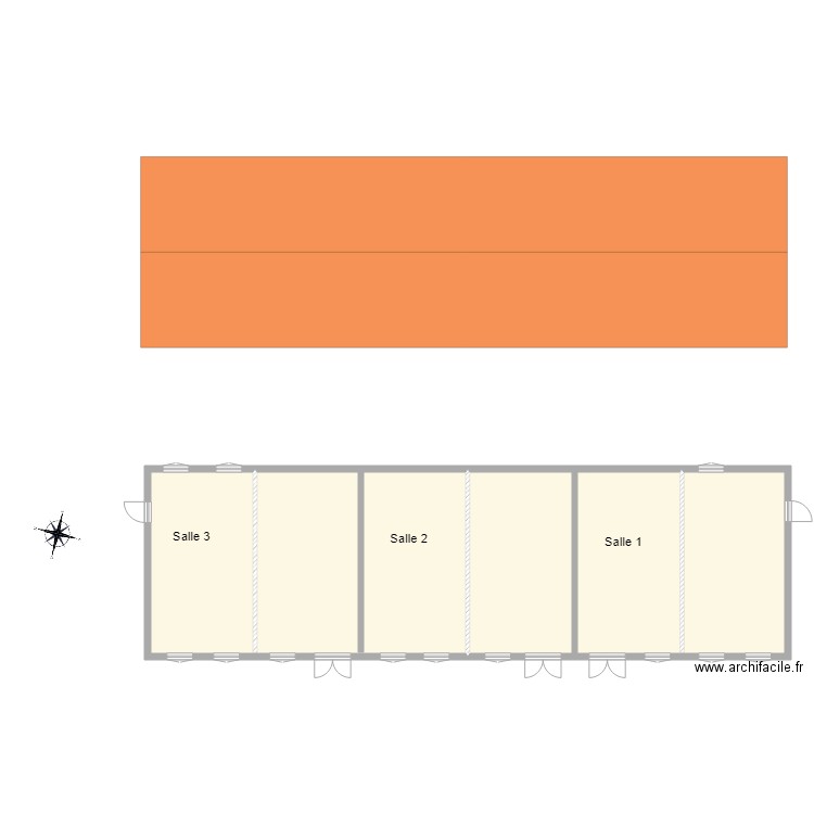 Lycée Anbohimandroso. Plan de 3 pièces et 165 m2