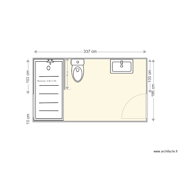 POISSONNIER. Plan de 1 pièce et 6 m2