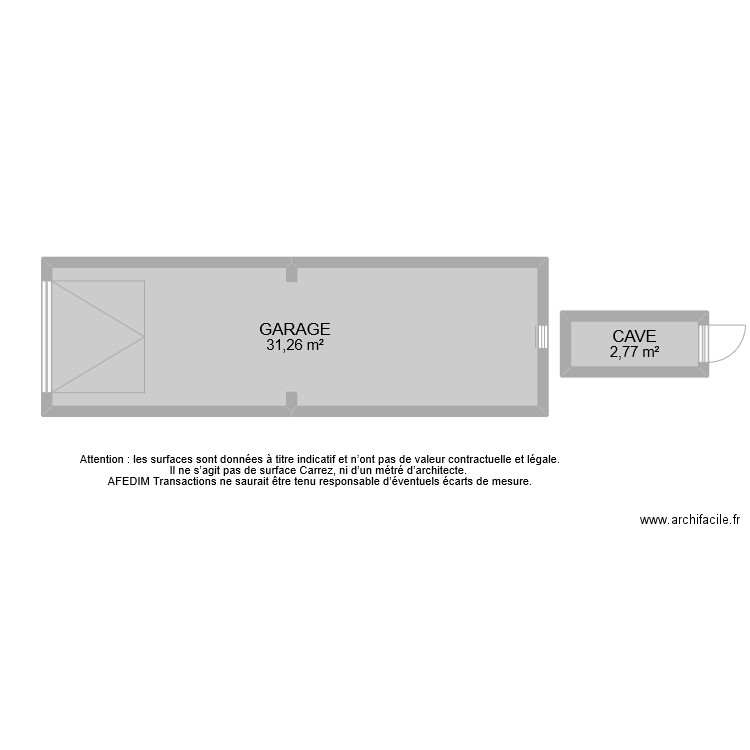 BI 8430 ANNEXES. Plan de 2 pièces et 34 m2