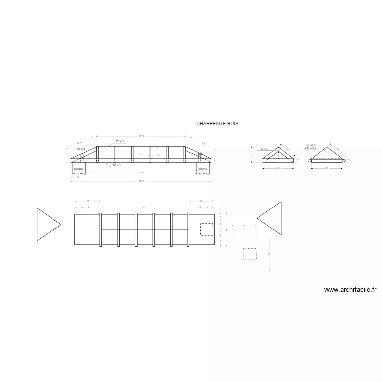 portique cl&ocirc;ture. Plan de 