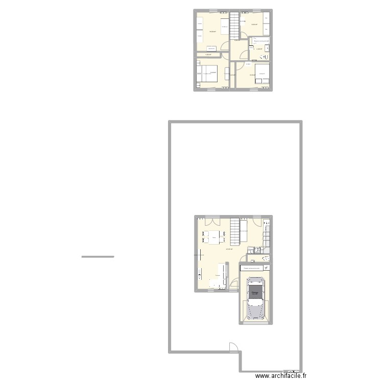 plan maison. Plan de 10 pièces et 101 m2