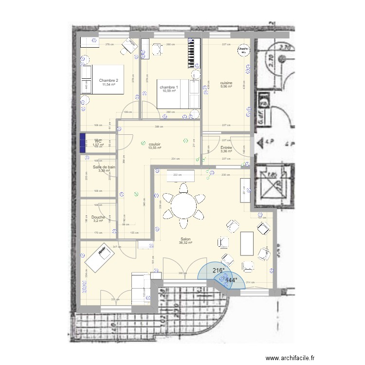 8 Chateaudun v6. Plan de 9 pièces et 95 m2