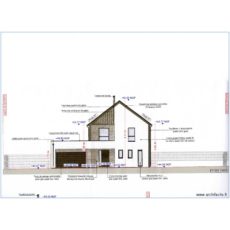 Facade. Plan de 0 pièce et 0 m2