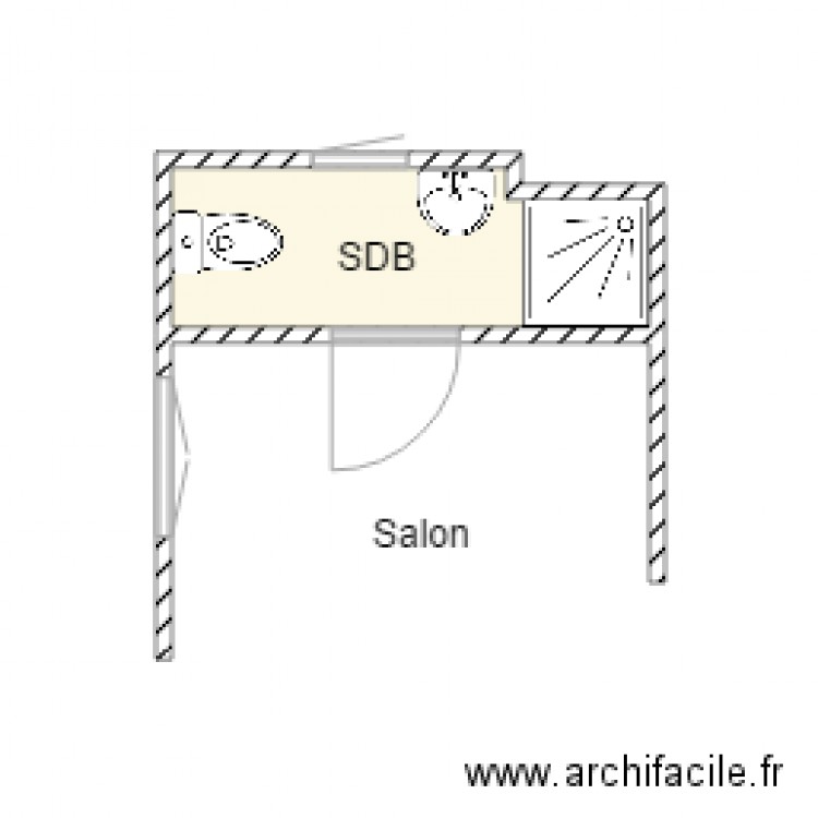 SDB parent avant modif. Plan de 0 pièce et 0 m2