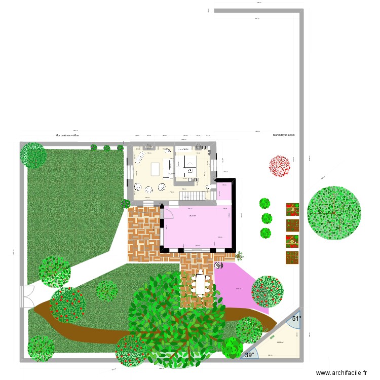 villa Lili plain pied plan vide. Plan de 5 pièces et 75 m2