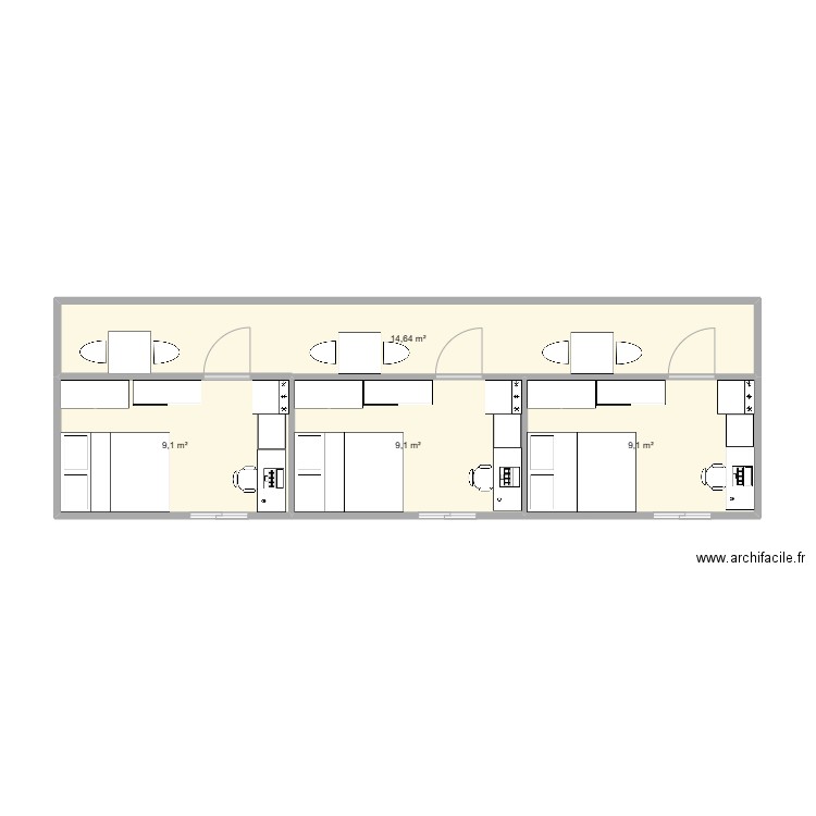 container 40 pied aménagé. Plan de 0 pièce et 0 m2