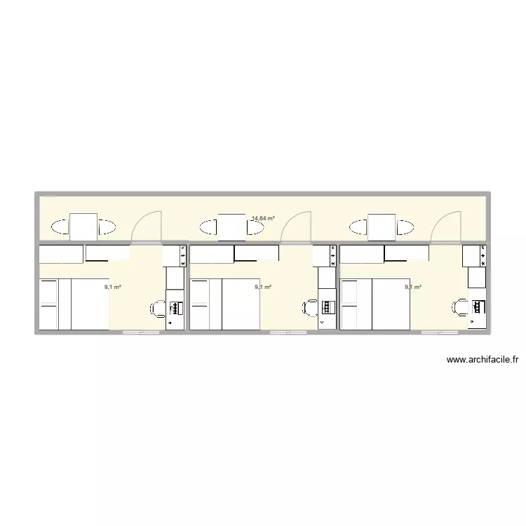 container 40 pied am&eacute;nag&eacute;. Plan de 