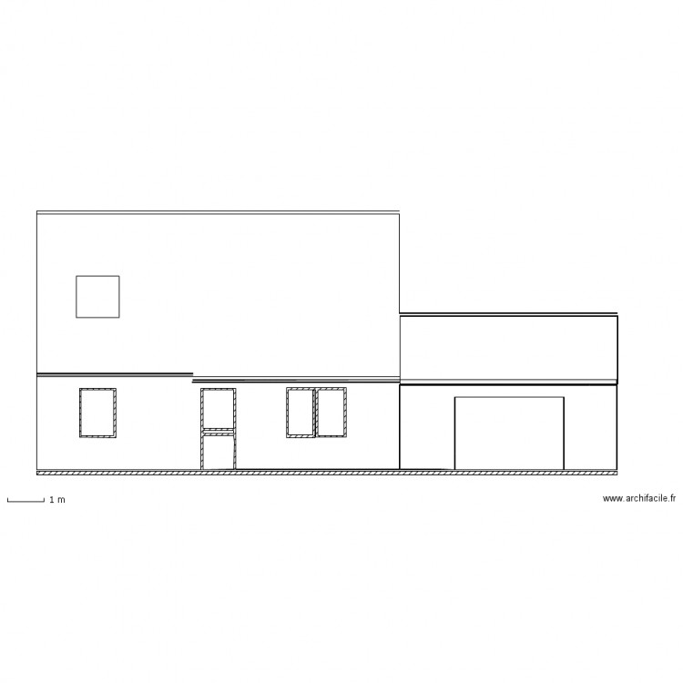 VUE DE FACADE APRES EXTENTION. Plan de 0 pièce et 0 m2