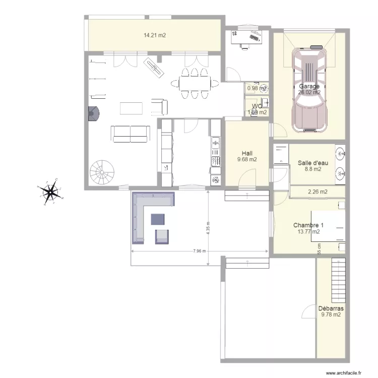 Maison JACKY &eacute;tude 5 bis. Plan de 