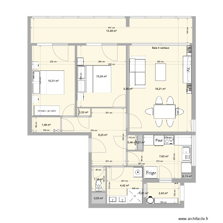 Plan Les Sables2 meublé. Plan de 0 pièce et 0 m2