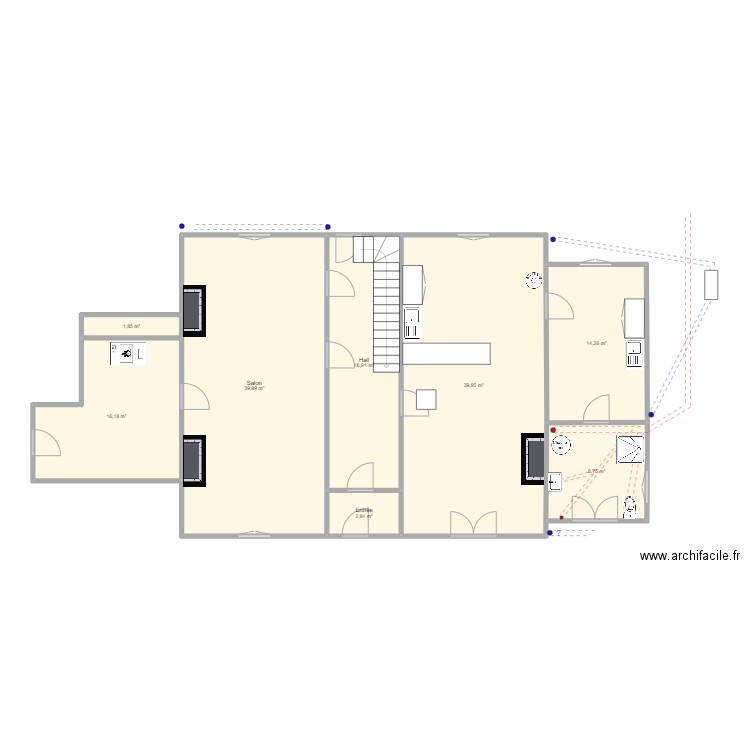 Plan  Billezois projet. Plan de 24 pièces et 375 m2