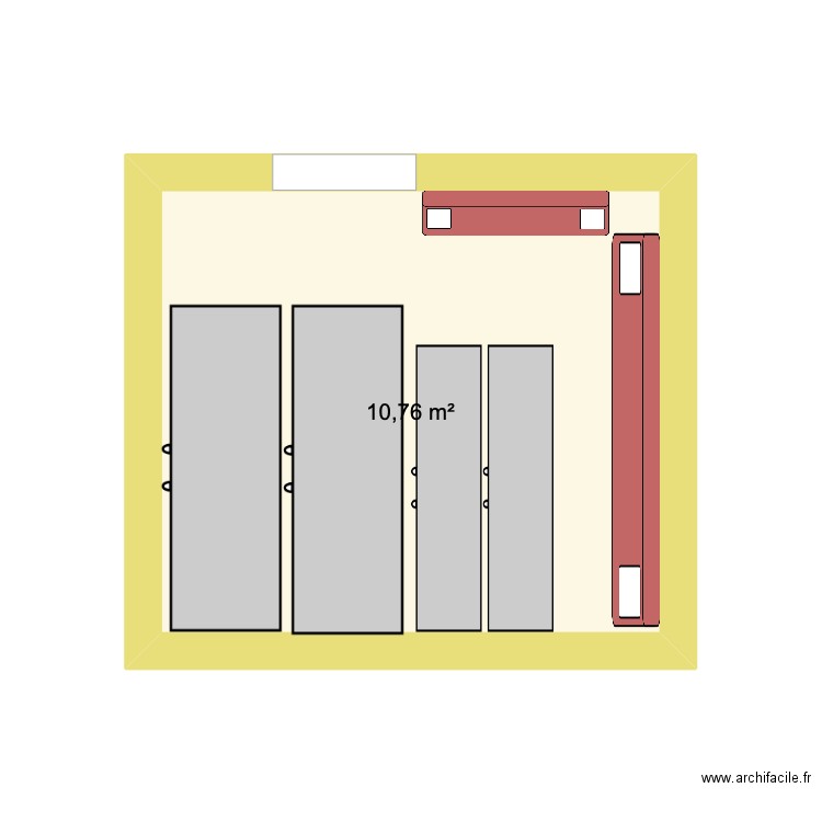 cabane ski. Plan de 1 pièce et 11 m2