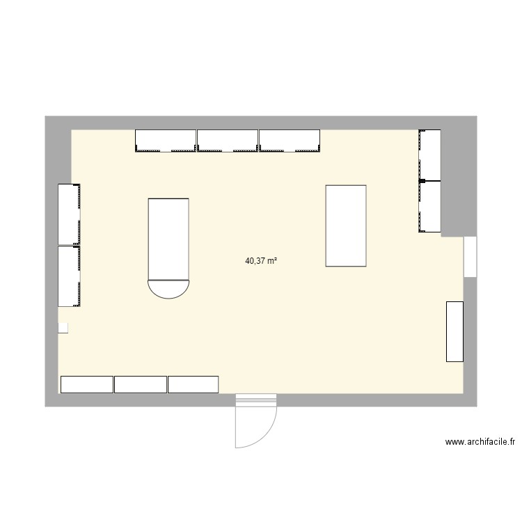 HRD 63. Plan de 1 pièce et 40 m2