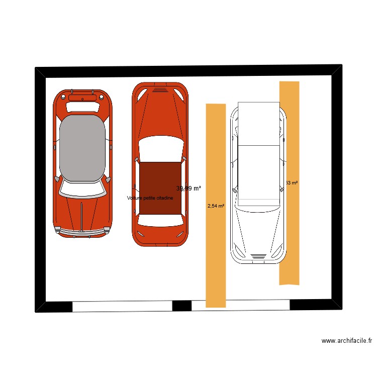 Garage. Plan de 1 pièce et 38 m2