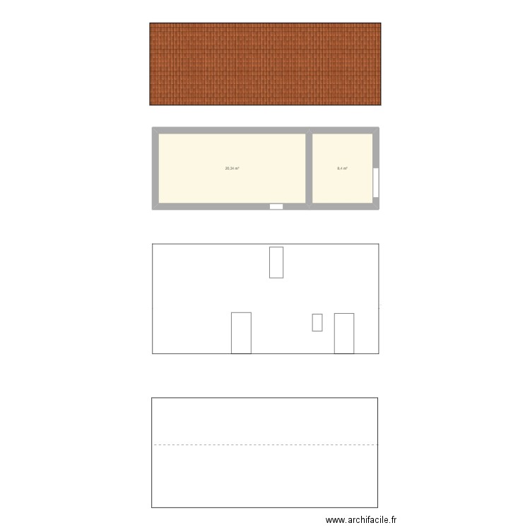 extention bas actuelle. Plan de 0 pièce et 0 m2