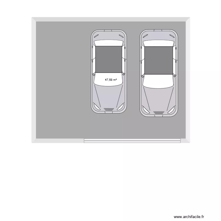 GARAGE DOUBLE DG39. Plan de 1  et 48 m²