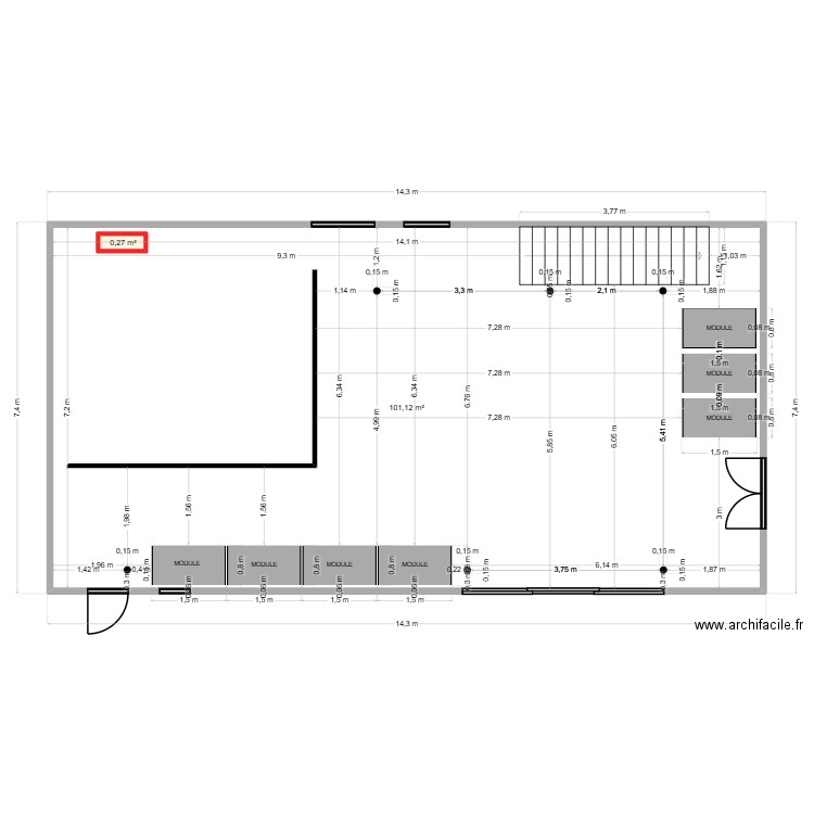 CIUCH ACADEMY.1. Plan de 2 pièces et 102 m2