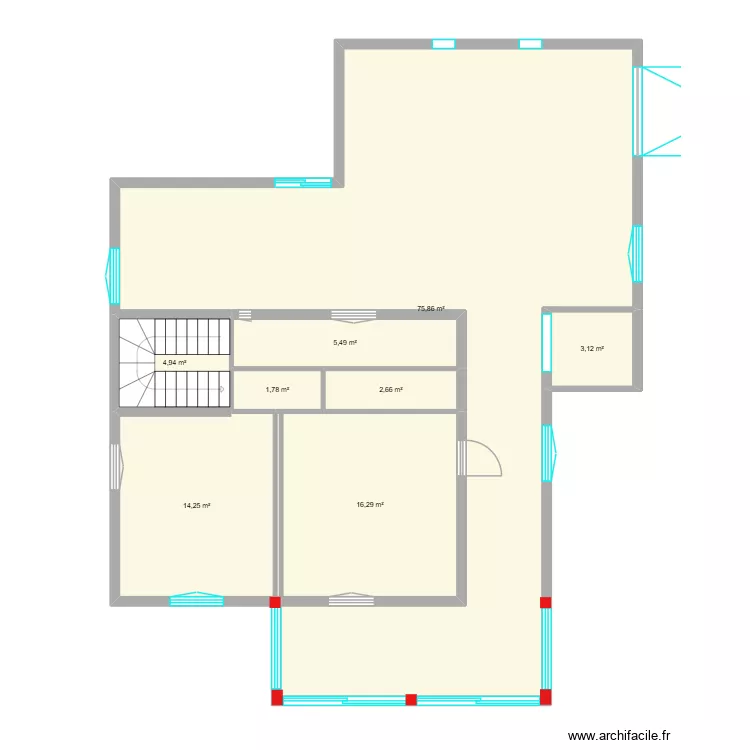 La verdiere. Plan de 4 et 126 m² La verdiere. Plan de 4 et 126 m²