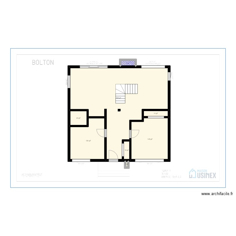 BOLTON 32' X 30' - PLAN VIERGE. Plan de 8 pièces et 79 m2