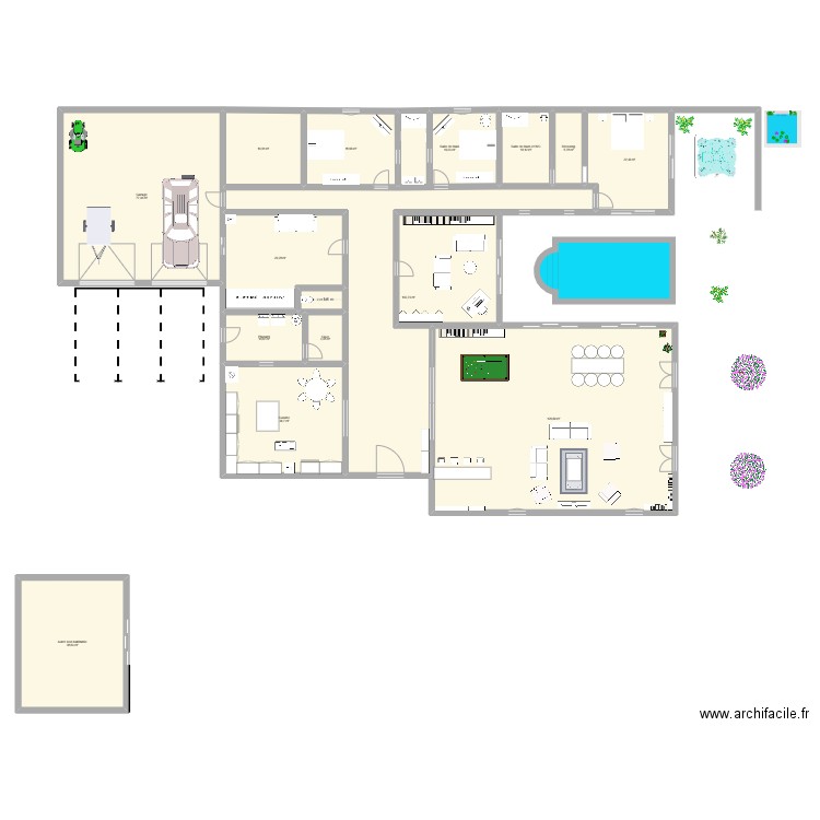 Plan maison de réve. Plan de 15 pièces et 523 m2