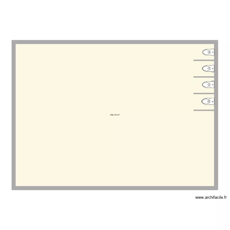 GCU. Plan de 1  et 150 m²