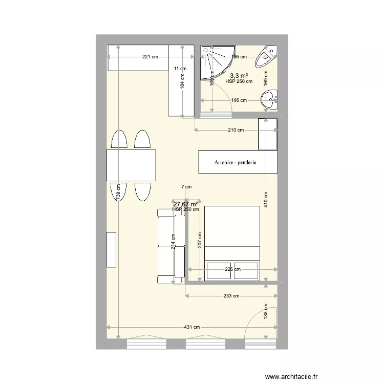 Appartement Palaiseau. Plan de 
