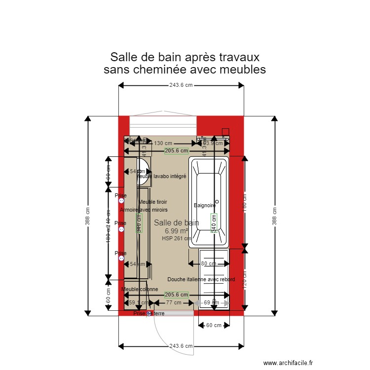 202109052044 salle de bain après travaux sans cheminée avec meubles. Plan de 0 pièce et 0 m2