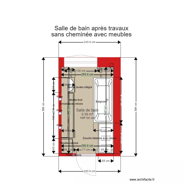 202109052044 salle de bain après travaux sans cheminée avec meubles. Plan de 202109052044 salle de bain après travaux sans cheminée avec meubles. Plan de