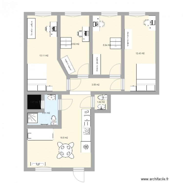  7 kerület Dózsa György út AMENAGEMENT 4 CHAMBRES. Plan de 0 pièce et 0 m2