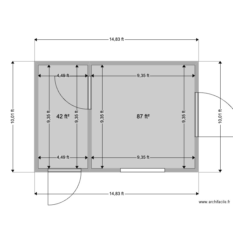 Standard Ex Chamber. Plan de 2 pièces et 12 m2