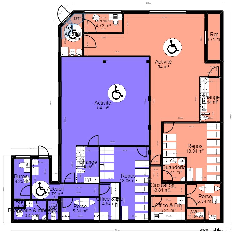 Blanc Mesnil Projet Jordan_Global 2. Plan de 21 pièces et 216 m2