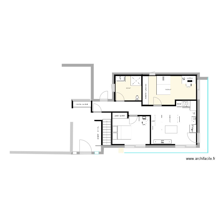 extension draille. Plan de 0 pièce et 0 m2