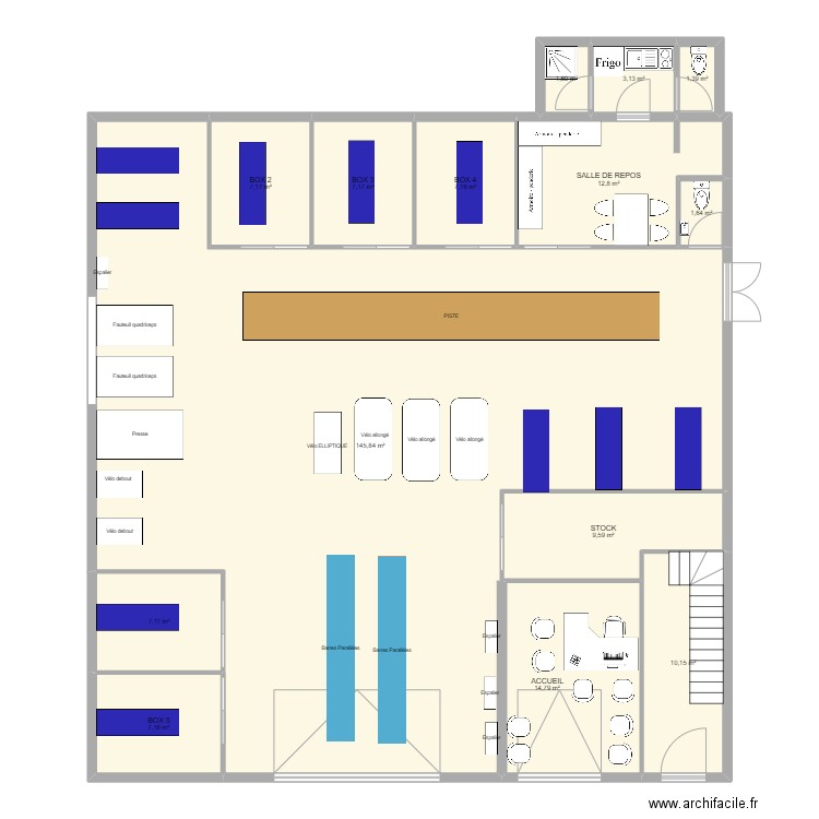 CAB GARAGE VERSION FULL KINE 2. Plan de 14 pièces et 237 m2