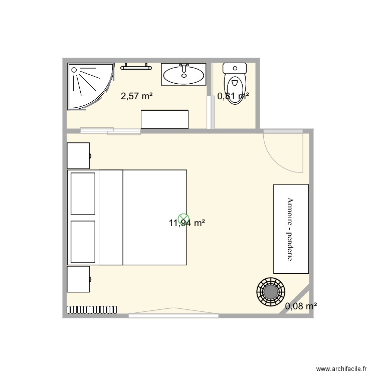 Chambre de Sixtine. Plan de 0 pièce et 0 m2