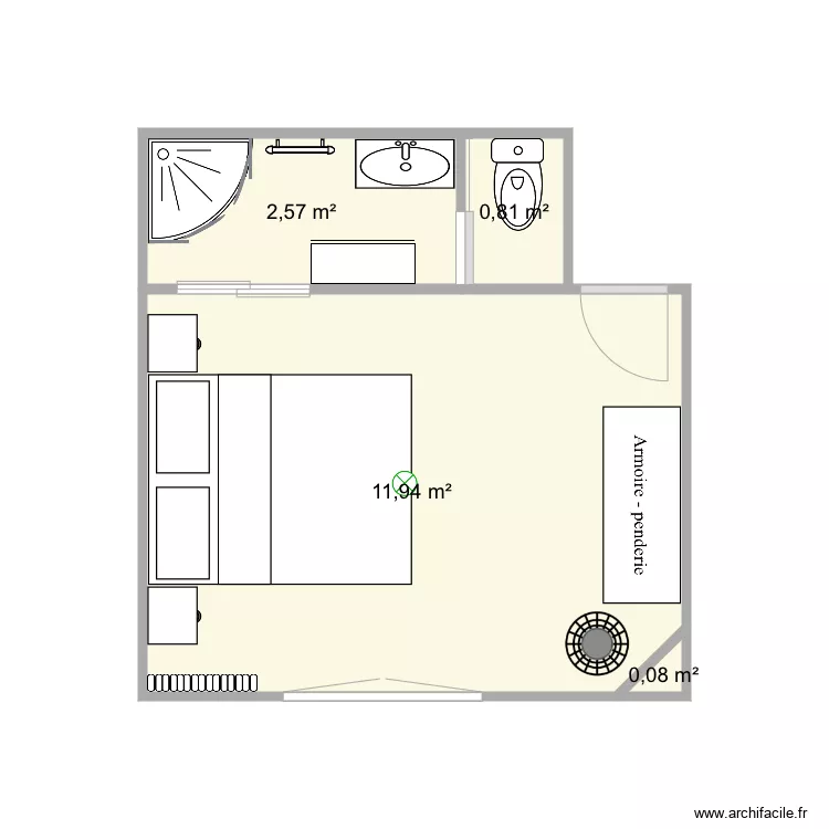 Chambre de Sixtine. Plan de 