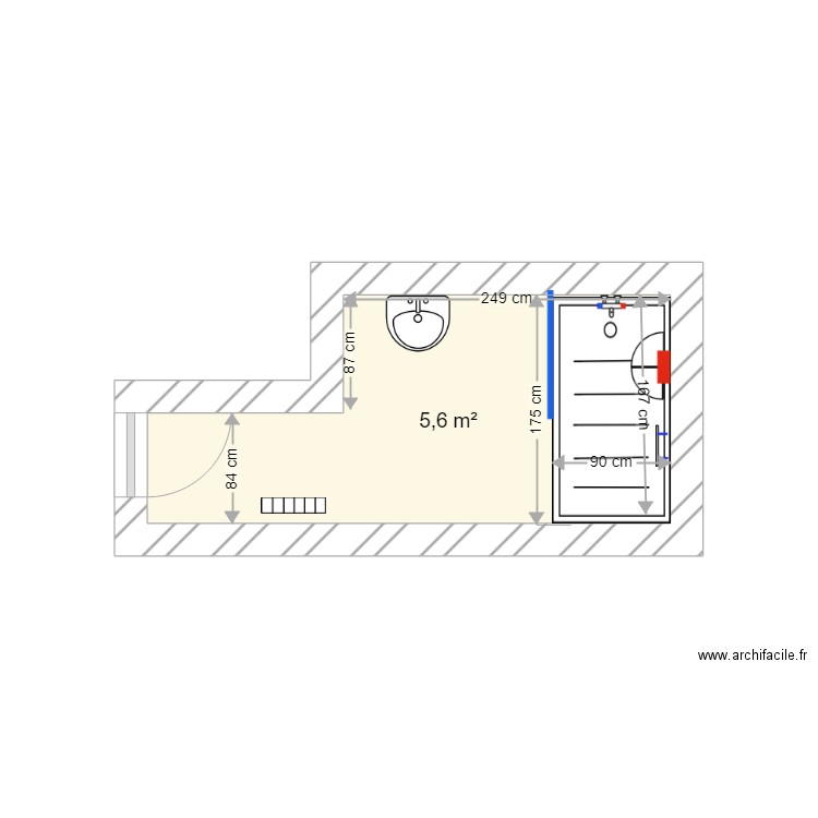 SARDAT Apres TX. Plan de 1 pièce et 6 m2