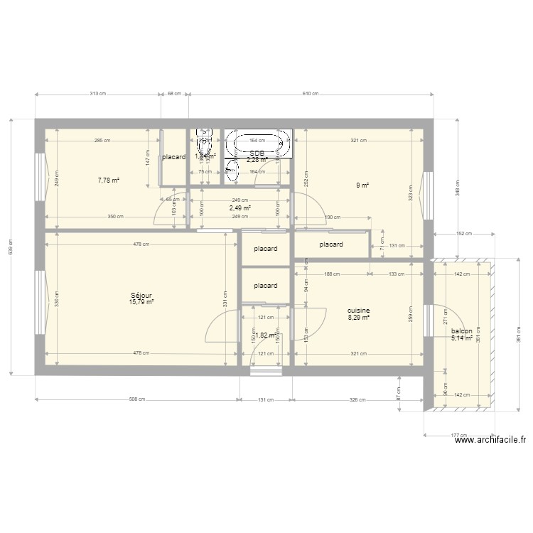 parc kalliste. Plan de 13 pièces et 58 m2