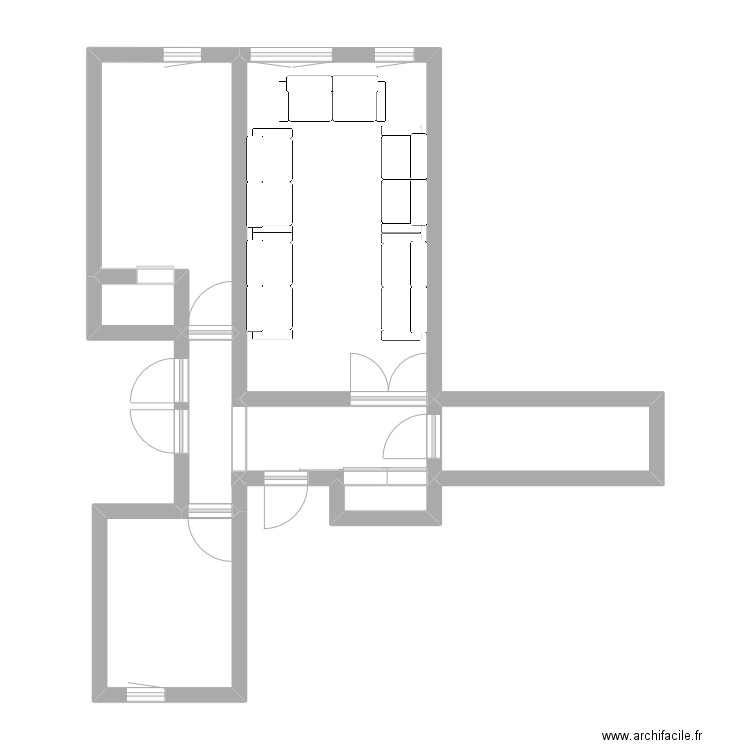 Appart Ryad. Plan de 8 pièces et 50 m2